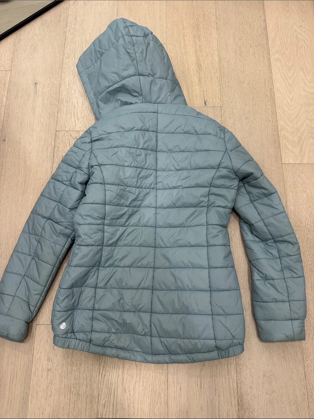 Zella Light Blue Hooded Quilted Puffer Jacket